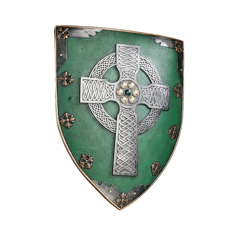 Design Toscano CL41032 Celtic Cross Warriors Shield Medieval Decor Wall Sculpture, 18 Inch, Single - Image 1